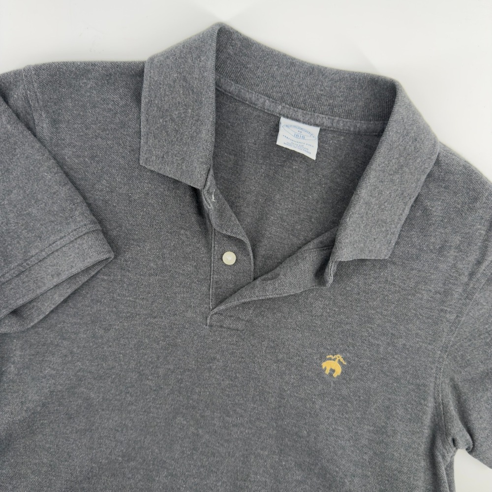 Brooks Brothers Mens Slim Fit Performance Polo Shirt Gray Cotton Size M